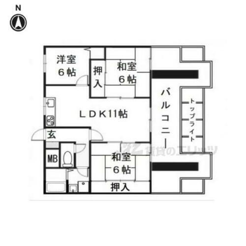 京都府長岡京市井ノ内下印田 長岡天神駅 3LDK マンション 賃貸物件詳細