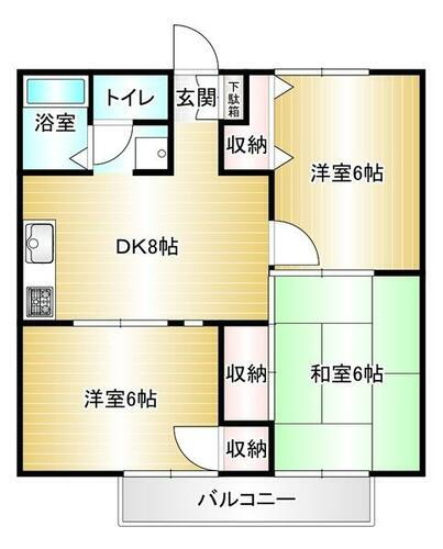 福岡県飯塚市東徳前 飯塚駅 3DK アパート 賃貸物件詳細