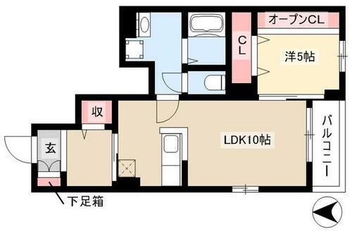 愛知県北名古屋市中之郷南 清洲駅 1LDK アパート 賃貸物件詳細