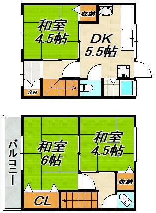 潮見台貸戸建て 2階建