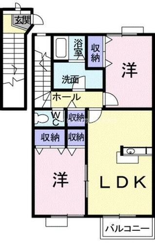 オレンジタウンＢ 2階 2LDK 賃貸物件詳細