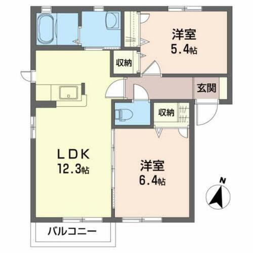 福島県郡山市富田西１丁目 2LDK アパート 賃貸物件詳細