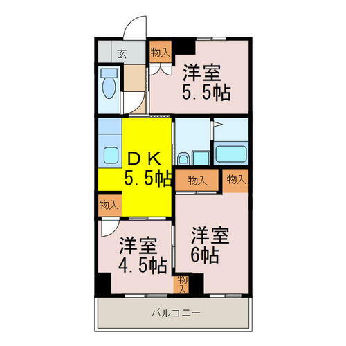 埼玉県羽生市南５丁目 羽生駅 3DK マンション 賃貸物件詳細