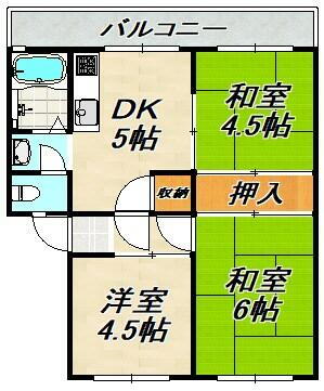 名谷２団地　１１号棟 3階 3DK 賃貸物件詳細