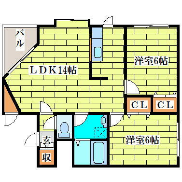 北海道札幌市清田区平岡四条３丁目 2LDK アパート 賃貸物件詳細