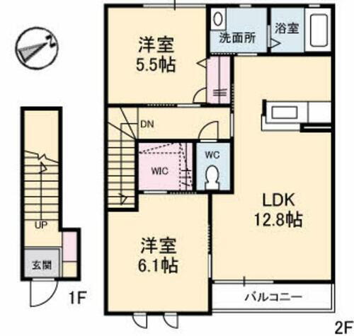 シャーメゾンスラージュマン　Ⅱ棟 2階 2LDK 賃貸物件詳細