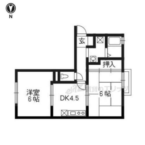 京都府相楽郡精華町桜が丘４丁目 高の原駅 2DK アパート 賃貸物件詳細