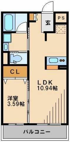 クレールとば 2階 1LDK 賃貸物件詳細