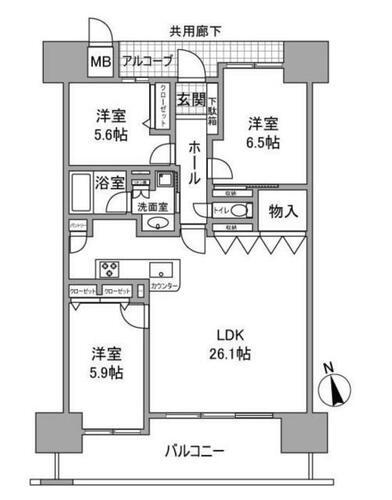 兵庫県姫路市東雲町２丁目 山陽姫路駅 3LDK マンション 賃貸物件詳細