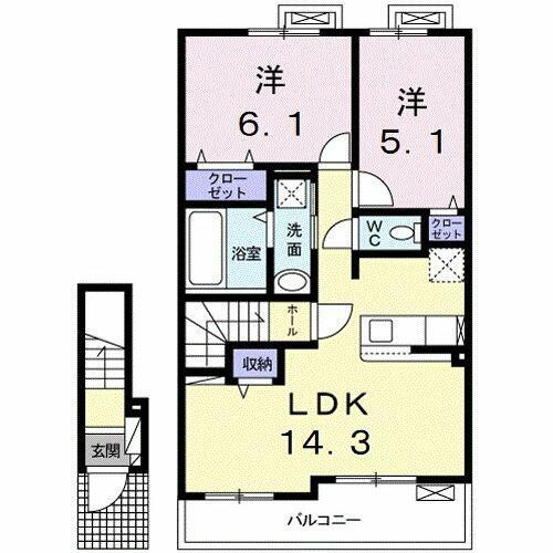 神奈川県足柄上郡開成町吉田島 開成駅 2LDK アパート 賃貸物件詳細