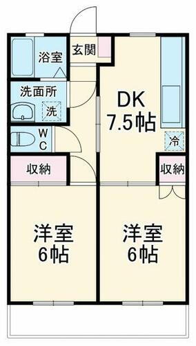 プラスパーハイツ 2階 2DK 賃貸物件詳細