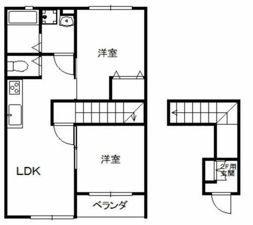 ＡＮＥＸＯ岸ノ上 2階 2LDK 賃貸物件詳細
