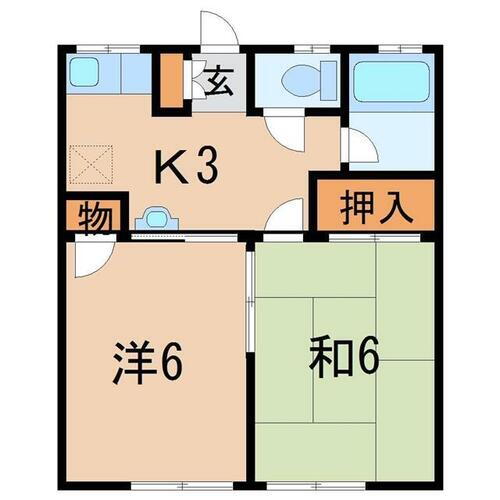 福島県福島市森合字柳内 福島駅 2K アパート 賃貸物件詳細
