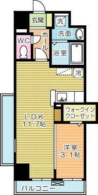 シェーナ下到津 9階 1LDK 賃貸物件詳細