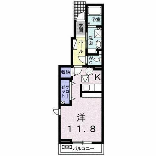 アドラシオン 1階 ワンルーム 賃貸物件詳細