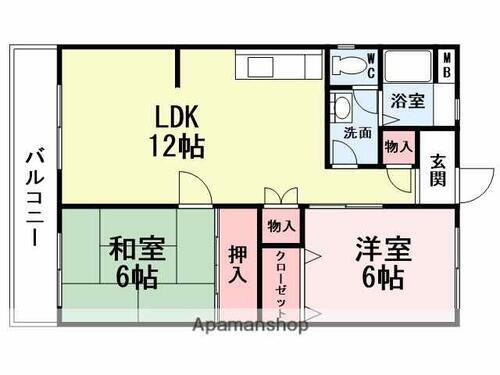 福岡県北九州市小倉北区熊本３丁目 2LDK マンション 賃貸物件詳細