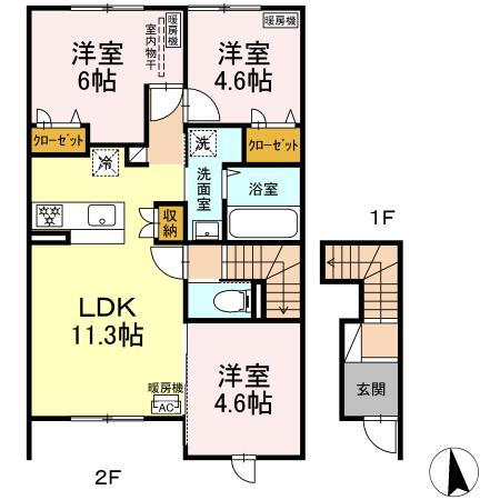 ＤーＲＯＯＭ篠路　Ⅰ 2階 3LDK 賃貸物件詳細