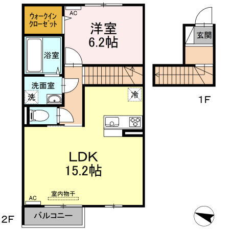 アクエリアスⅢ 2階 1LDK 賃貸物件詳細