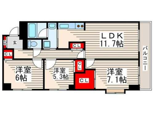 東京都江戸川区中葛西６丁目 葛西駅 3LDK マンション 賃貸物件詳細