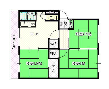 御殿山コーポＢ 4階 3DK 賃貸物件詳細