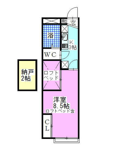 千葉県鎌ケ谷市丸山２丁目 鎌ケ谷駅 1K アパート 賃貸物件詳細