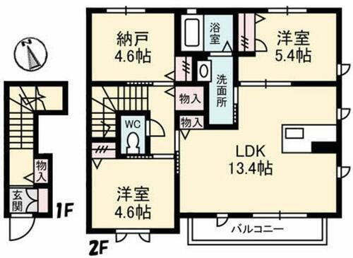 リラフォートｉ 2階 2SLDK 賃貸物件詳細