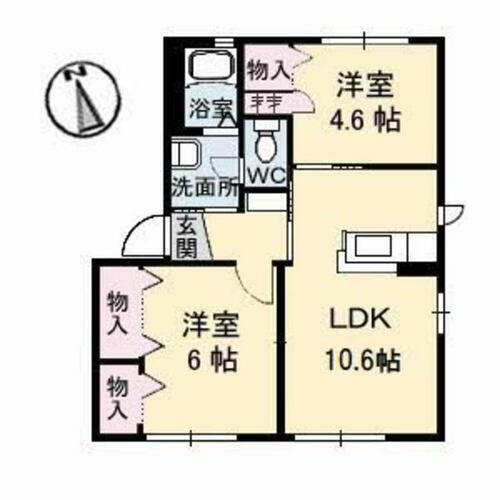 メゾン竹島　Ⅱ棟 2階 2LDK 賃貸物件詳細
