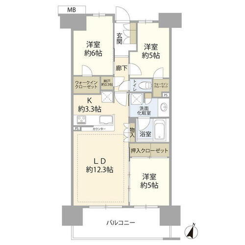 神奈川県大和市下鶴間２丁目 鶴間駅 3LDK マンション 賃貸物件詳細