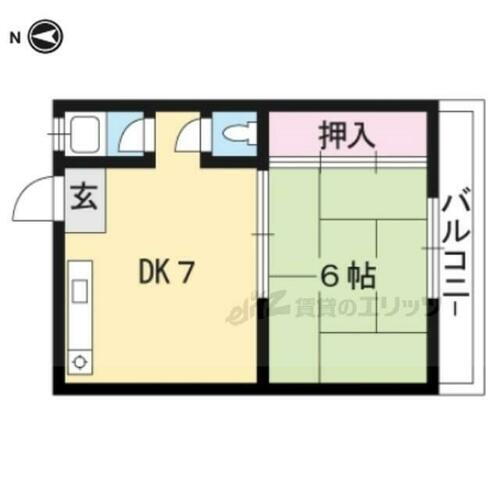 山科グランドハイツ 5階 1DK 賃貸物件詳細