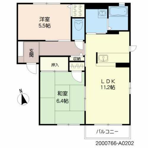 スクエア　Ａ棟 2階 2LDK 賃貸物件詳細