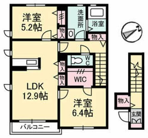 香川県丸亀市川西町北 2LDK アパート 賃貸物件詳細
