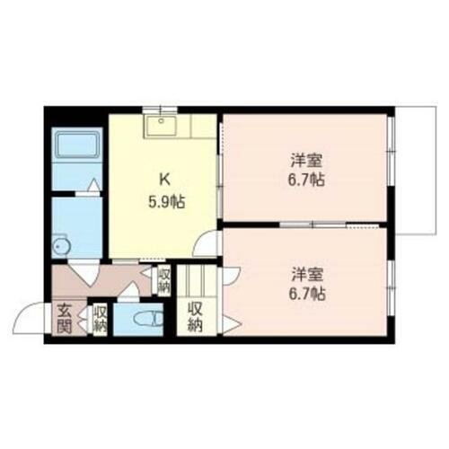 神奈川県逗子市桜山２丁目 逗子・葉山駅 2K アパート 賃貸物件詳細