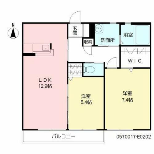 フェリーチェ桜坂　　　Ｅ棟 2階 2LDK 賃貸物件詳細