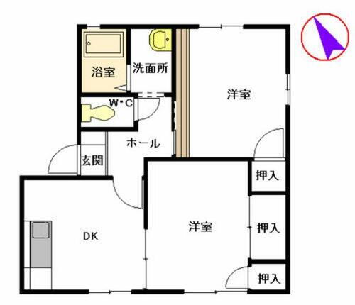 福岡県福津市宮司６丁目 2DK アパート 賃貸物件詳細