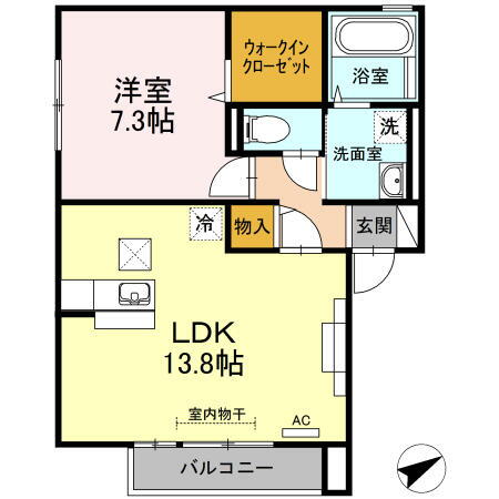 鳥取県米子市皆生新田２丁目 1LDK アパート 賃貸物件詳細