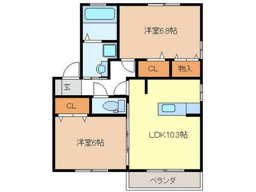 岐阜県岐阜市木田２丁目 2LDK アパート 賃貸物件詳細