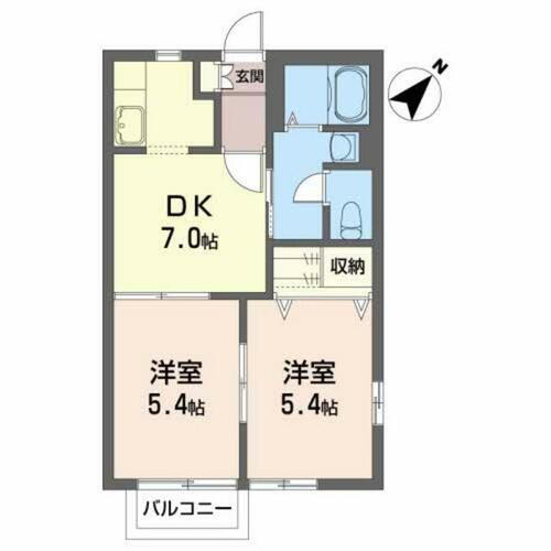 宮城県宮城郡七ヶ浜町境山１丁目 2DK アパート 賃貸物件詳細