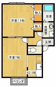 ＭＪタウン南中町 1階 2K 賃貸物件詳細