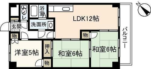 ビラバロンⅡ 3階 3LDK 賃貸物件詳細