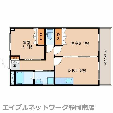 静岡県焼津市大村２丁目 焼津駅 2DK マンション 賃貸物件詳細