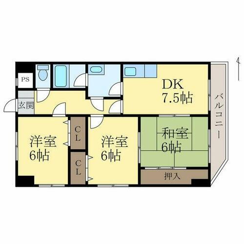 和歌山県和歌山市東仲間町２丁目 紀和駅 3DK マンション 賃貸物件詳細