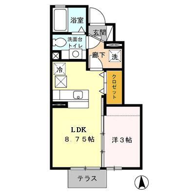 福島県いわき市中央台飯野４丁目 いわき駅 1LDK アパート 賃貸物件詳細