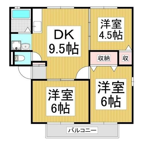 長野県松本市大字里山辺 松本駅 3DK アパート 賃貸物件詳細