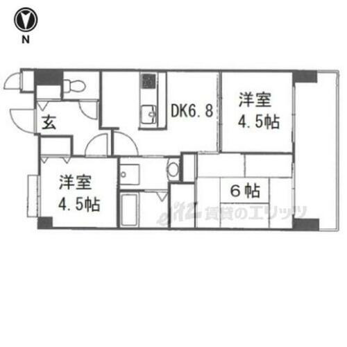 京都府京都市伏見区下鳥羽広長町 中書島駅 3DK マンション 賃貸物件詳細