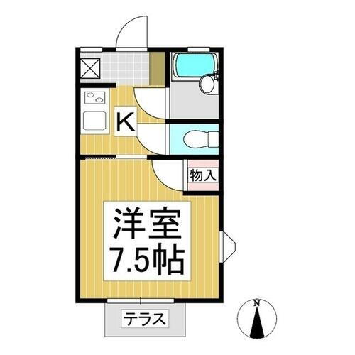 コーポキタムラ　Ｂ棟 1階 1K 賃貸物件詳細