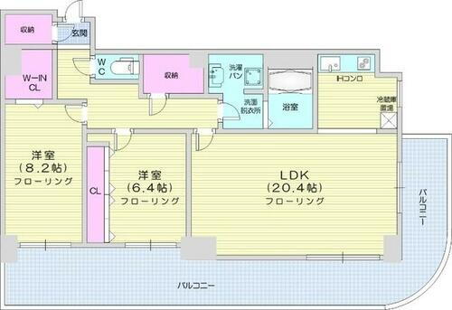  2LDK、オートロック、灯油給湯、灯油FF暖房、電気コンロ