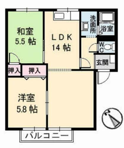 鳥取県鳥取市大覚寺 2LDK アパート 賃貸物件詳細