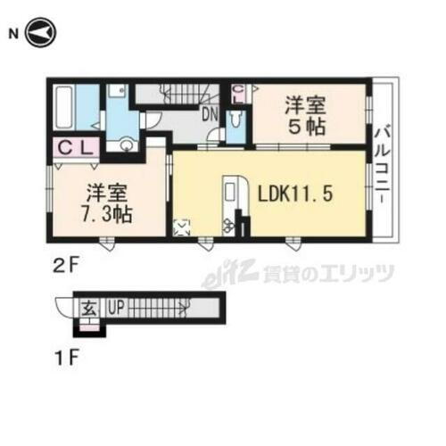 京都府京都市右京区鳴滝桐ケ淵町 宇多野駅 2LDK アパート 賃貸物件詳細