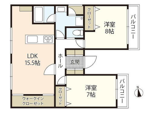 リバーサイドクオーレⅡ 3階 2LDK 賃貸物件詳細