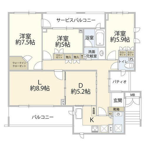 グラン・ペルフェクティオ（０００４２９７） 2階 3LDK 賃貸物件詳細